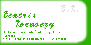 beatrix kormoczy business card